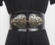 Elastic Waist Belt With Gold Wings Buckle