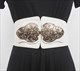 Elastic Waist Belt With Gold Wings Buckle