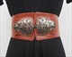 Elastic Waist Belt With Gold Wings Buckle