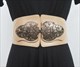 Elastic Waist Belt With Gold Wings Buckle