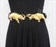 Gold Elephant Leather Women’S Designer Belt
