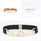 Elastic Belt With Decorative Gold Chain Buckle