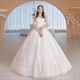 luxurious Off-Shoulder Lace Wedding Dress With Boat Neck And Ball Gown