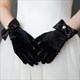 schwarze Samt-Retro-Handschuhe für Damen