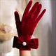 schwarze Samt-Retro-Handschuhe für Damen