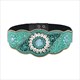türkisfarbener Leder-Elastikgürtel – Bohemian-ethnische Damenmode